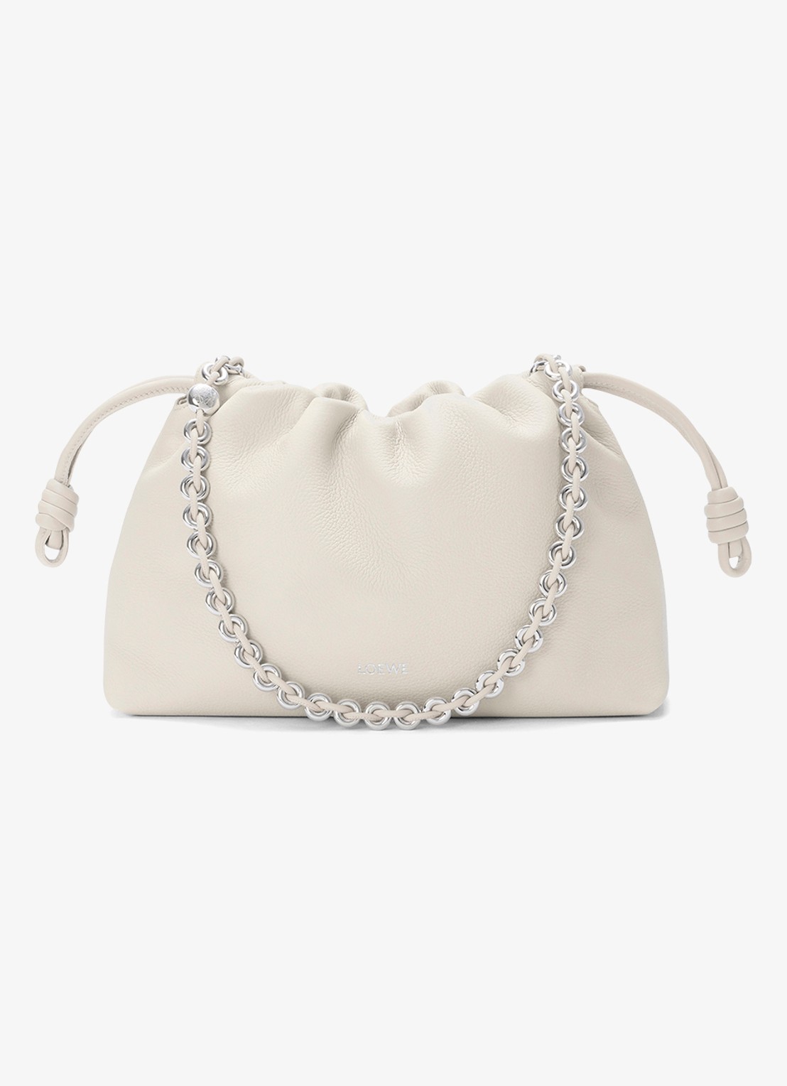 LOEWE Flamenco Medium schoudertas van kalfsleer - voorkant wit