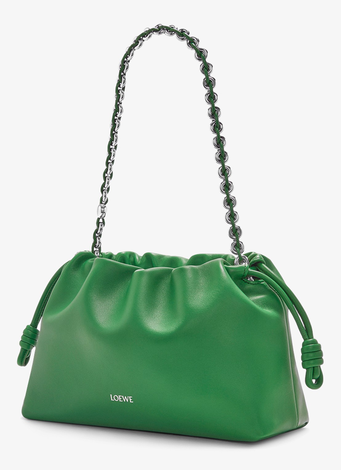 LOEWE Flamenco Medium schoudertas van lamsleer - detail 2 groen