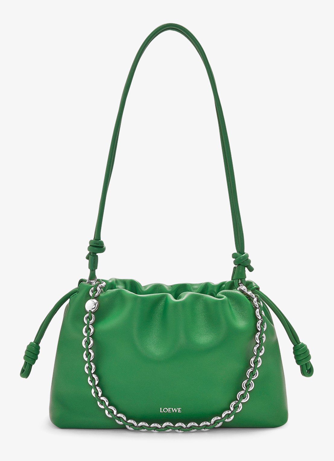 LOEWE Flamenco Medium schoudertas van lamsleer - detail 3 groen