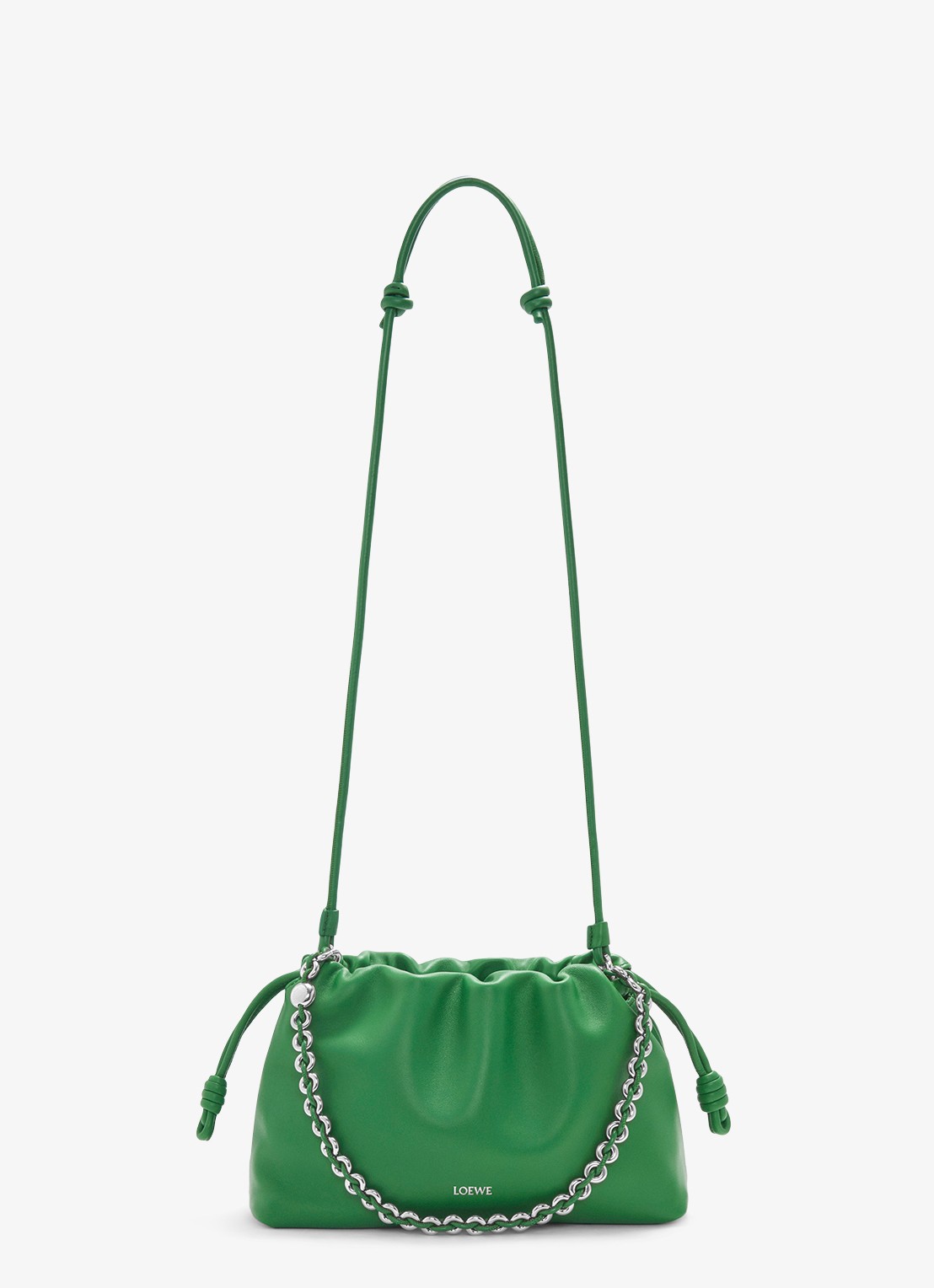LOEWE Flamenco Medium schoudertas van lamsleer - detail 4 groen