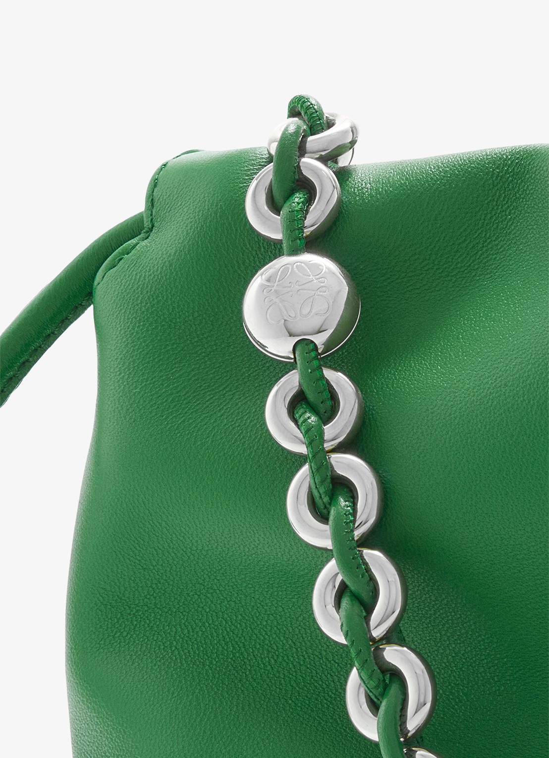 LOEWE Flamenco Medium schoudertas van lamsleer - detail 6 groen