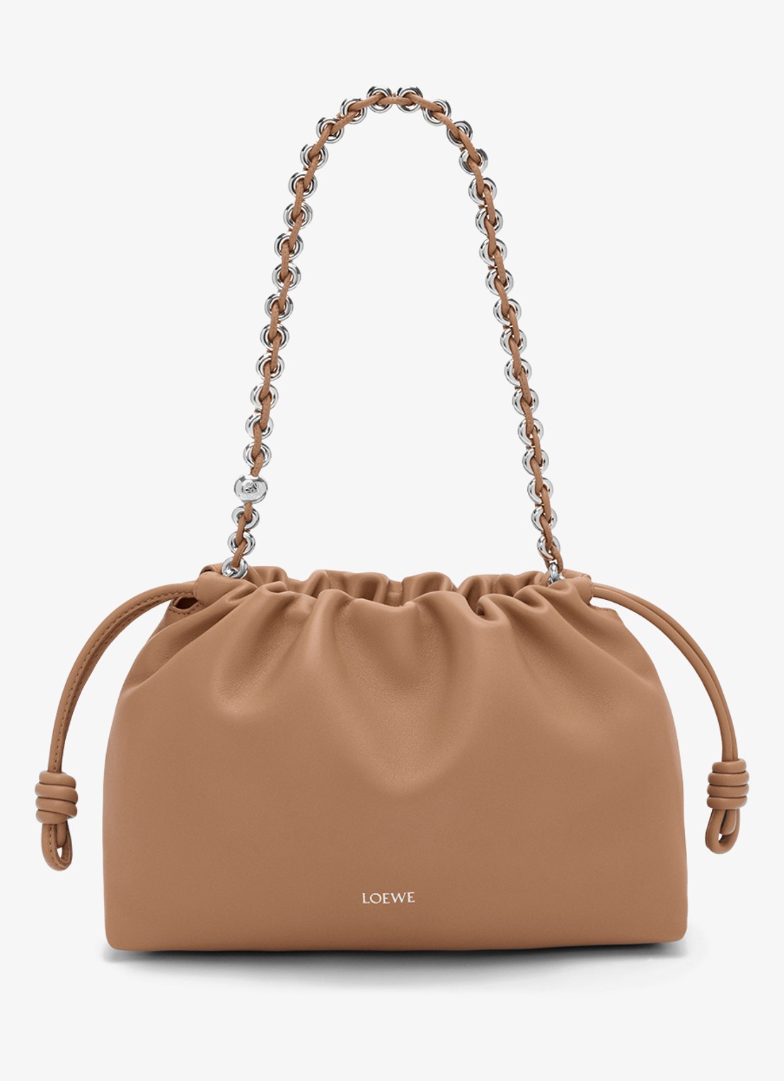 LOEWE Flamenco Medium schoudertas van leer - voorkant 8 bruin