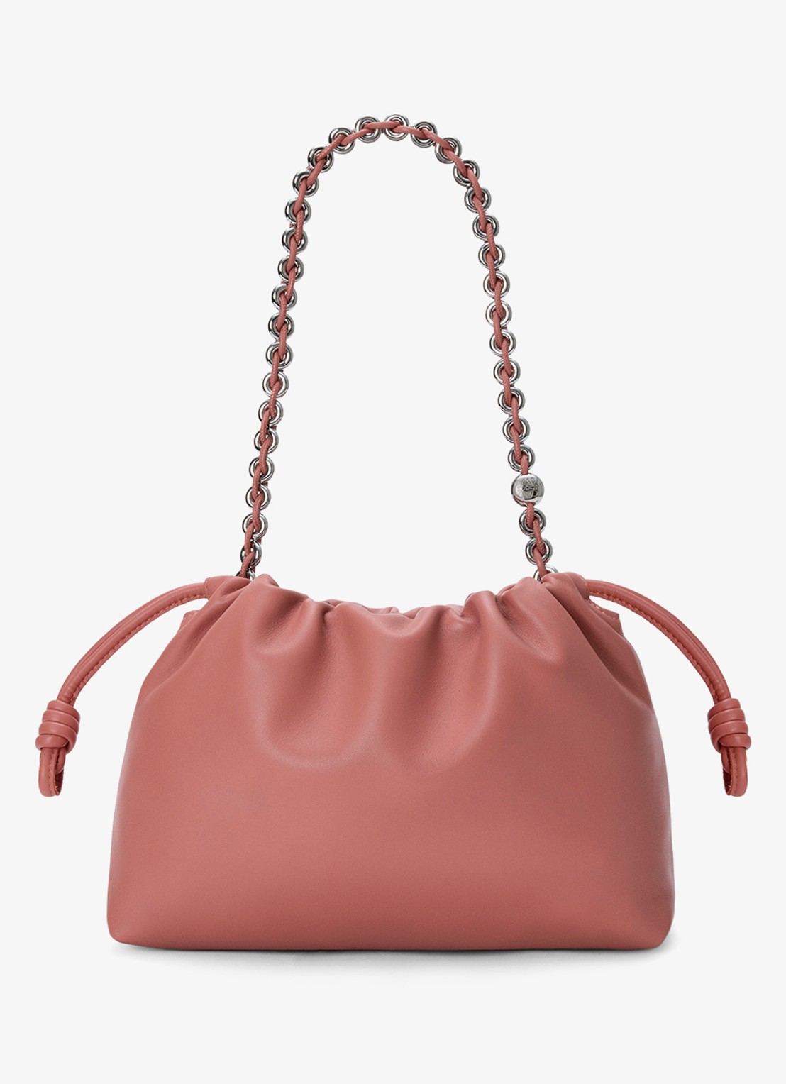 LOEWE Flamenco Medium schoudertas van leer - achterkant zalmroze