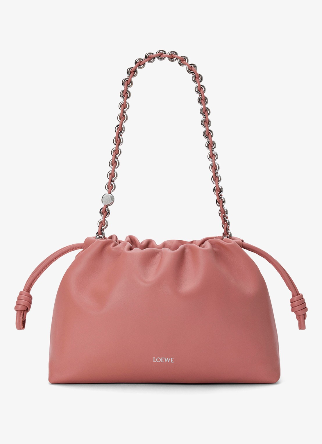 LOEWE Flamenco Medium schoudertas van leer - voorkant 3 zalmroze