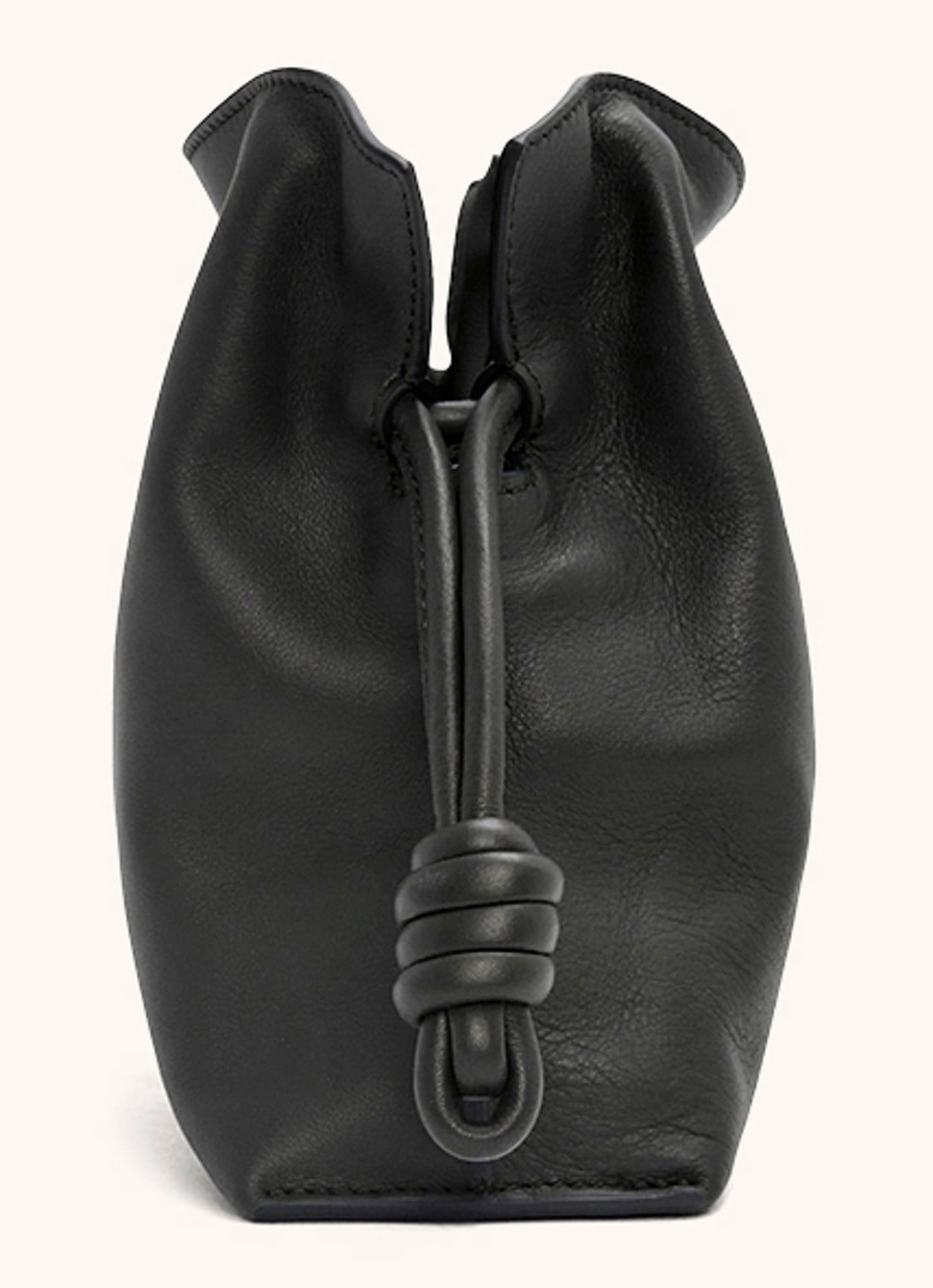 LOEWE Flamenco Mini clutch van kalfsleer - achterkant zwart