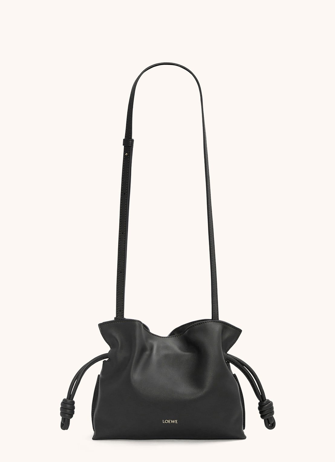 LOEWE Flamenco Mini clutch van kalfsleer - detail 2 zwart