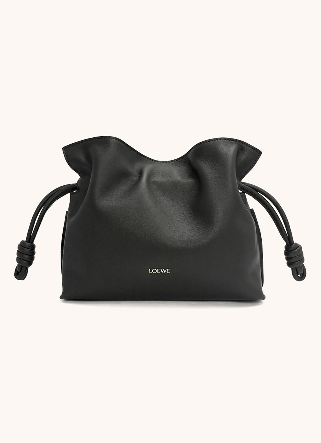 LOEWE Flamenco Mini clutch van kalfsleer - voorkant 6 zwart