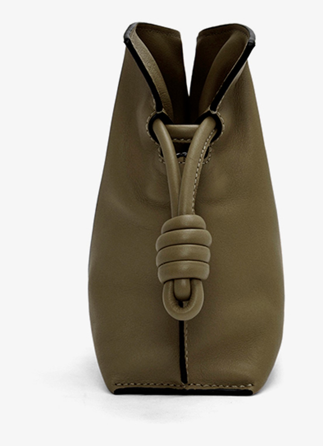 LOEWE Flamenco Mini clutch van kalfsleer - detail 3 donkerkhaki