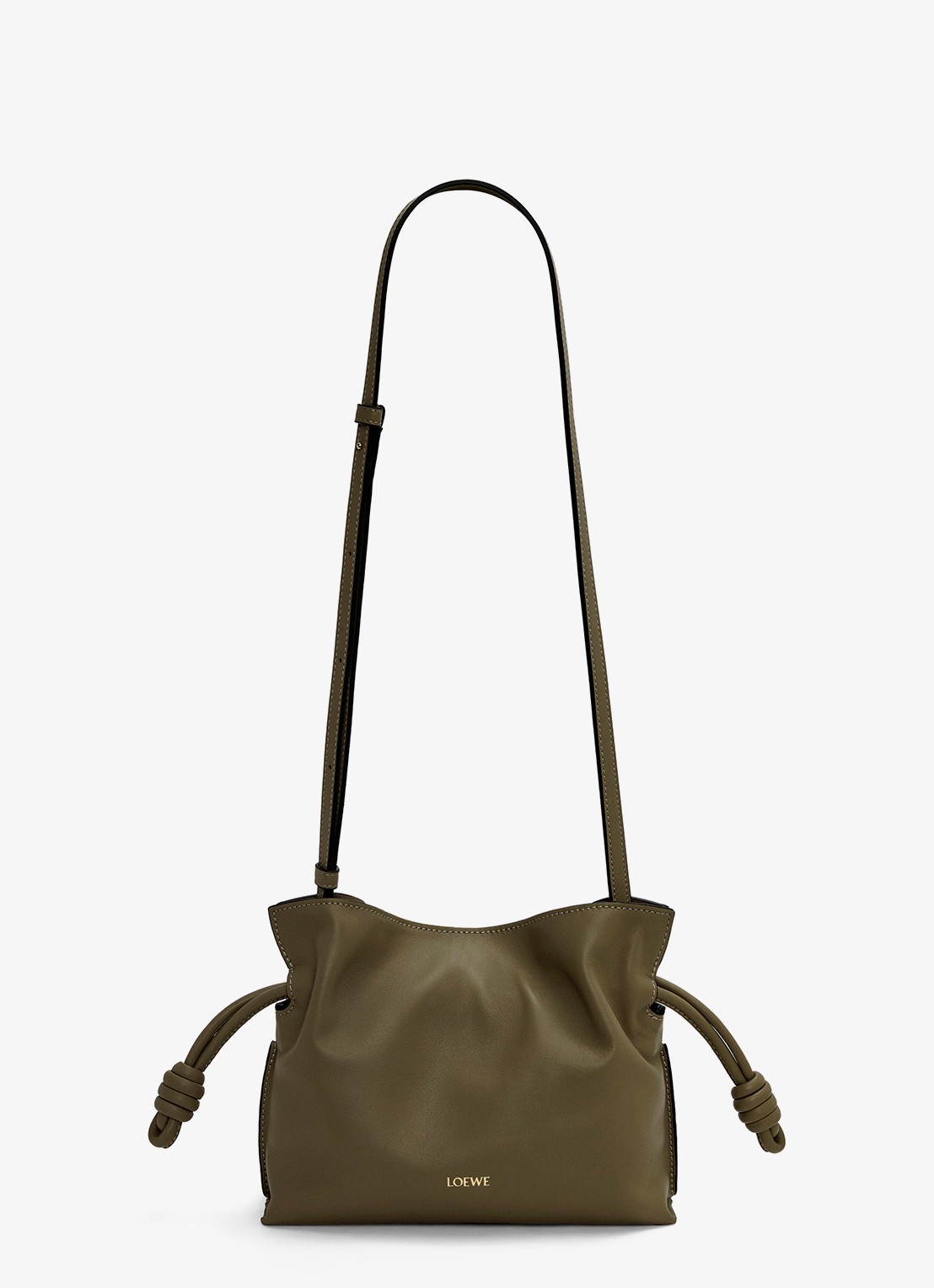 LOEWE Flamenco Mini clutch van kalfsleer - detail 4 donkerkhaki