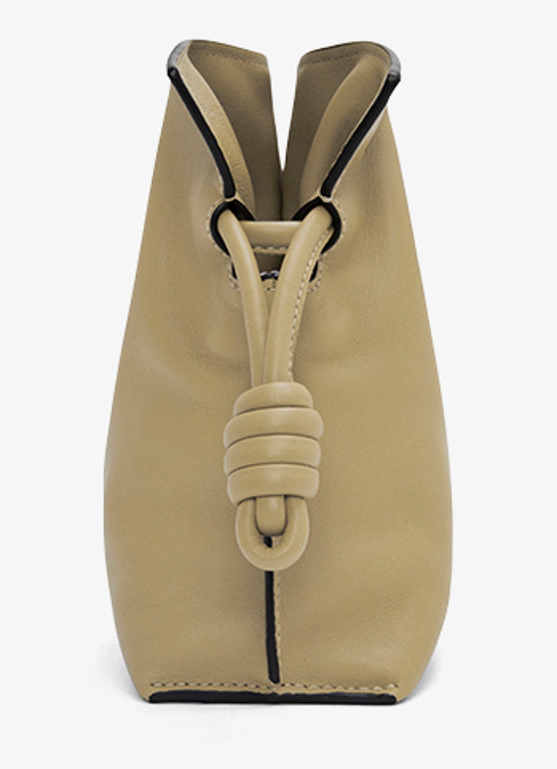 LOEWE Flamenco Mini clutch van kalfsleer - detail lichtgrijs