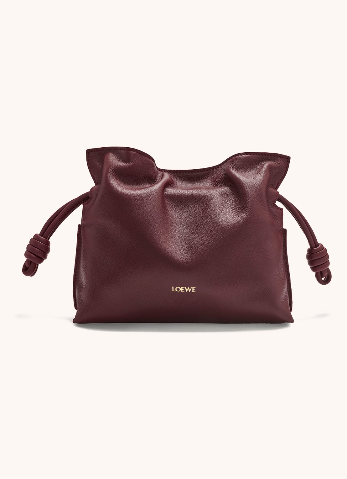 LOEWE Flamenco Mini clutch van kalfsleer - voorkant 6 bordeauxrood