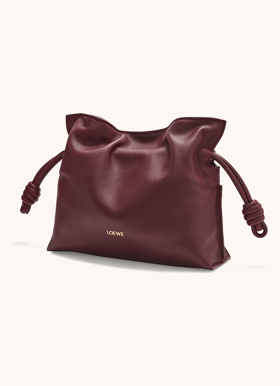 LOEWE Flamenco Mini clutch van kalfsleer - voorkant 7 bordeauxrood