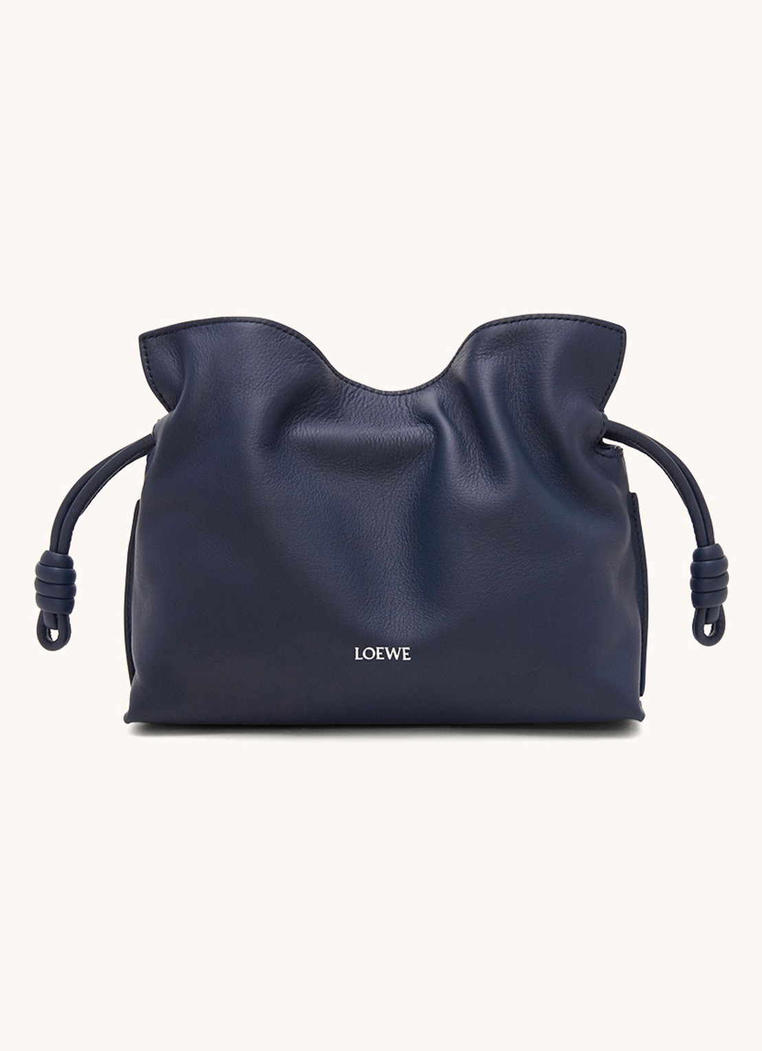 LOEWE Flamenco Mini clutch van kalfsleer - voorkant 6 donkerblauw