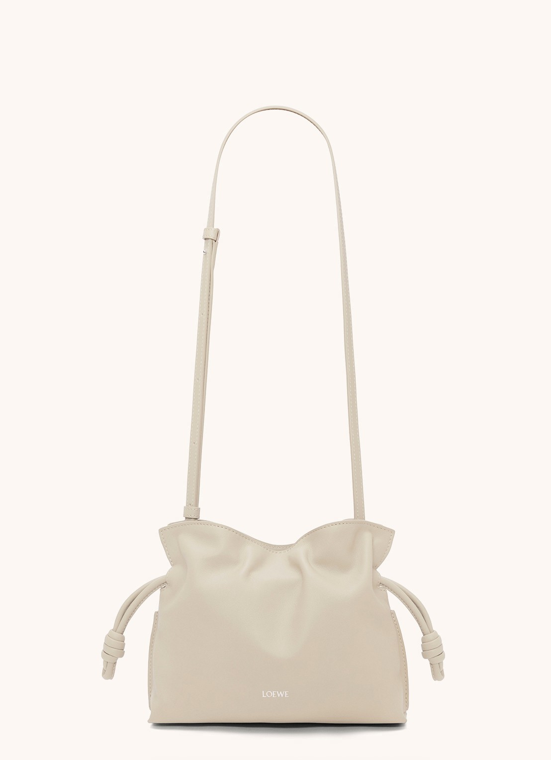 LOEWE Flamenco Mini clutch van kalfsleer - detail 4 beige
