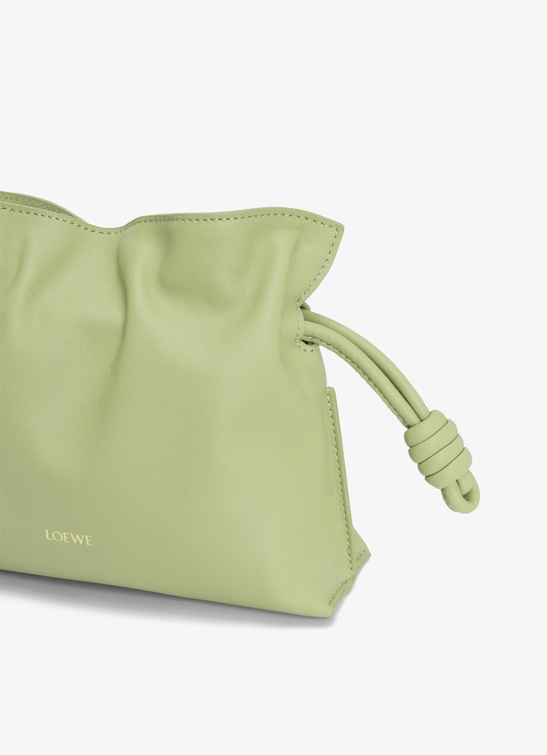 LOEWE Flamenco Mini clutch van kalfsleer - detail 3 lichtgroen