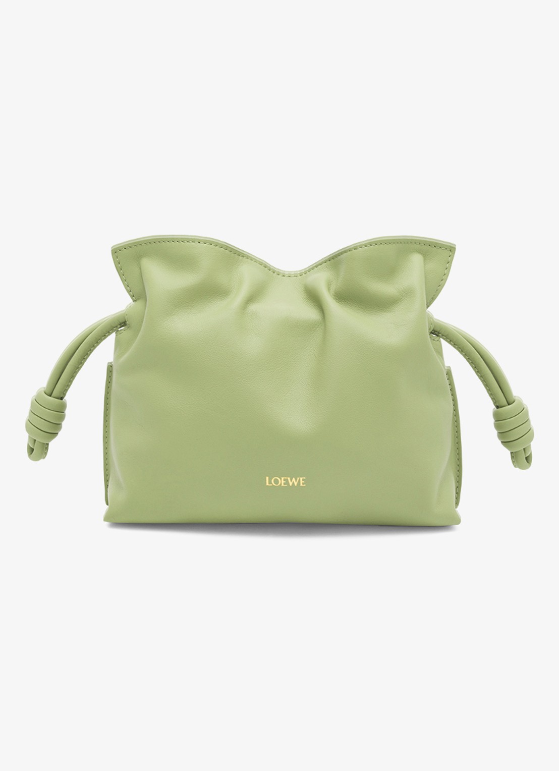 LOEWE Flamenco Mini clutch van kalfsleer - voorkant 6 lichtgroen
