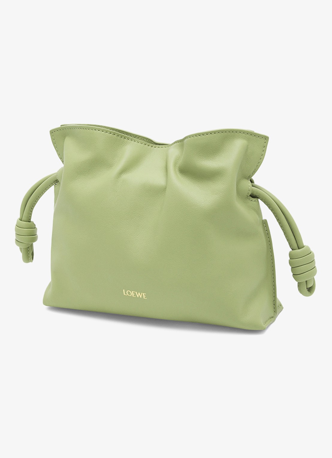LOEWE Flamenco Mini clutch van kalfsleer - voorkant 7 lichtgroen