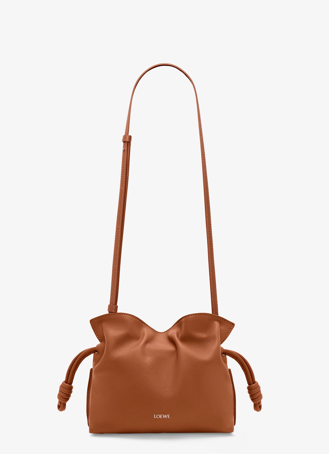 LOEWE Flamenco Mini clutch van kalfsleer - detail 2 bruin