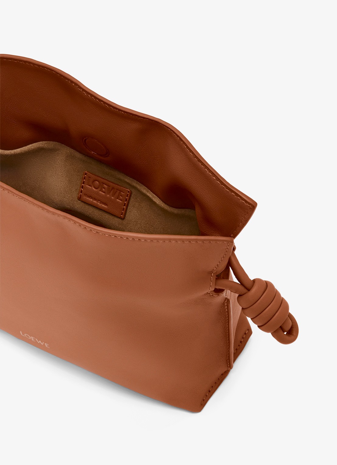 LOEWE Flamenco Mini clutch van kalfsleer - detail 3 bruin