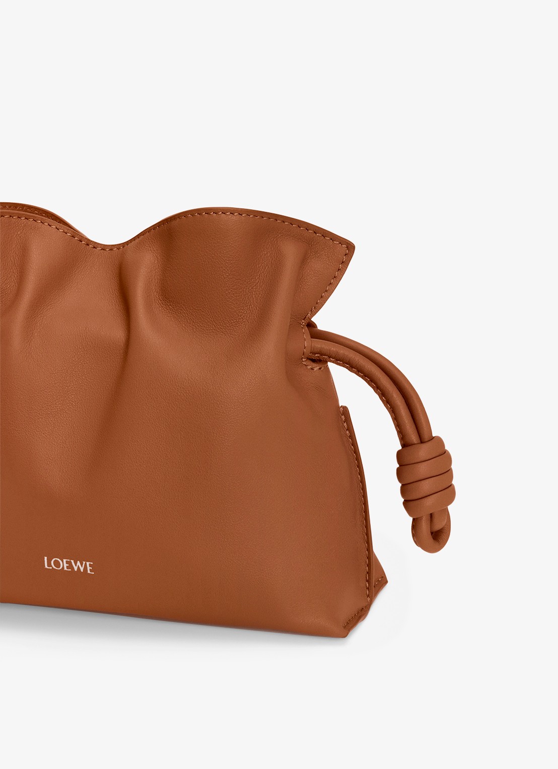 LOEWE Flamenco Mini clutch van kalfsleer - detail 4 bruin
