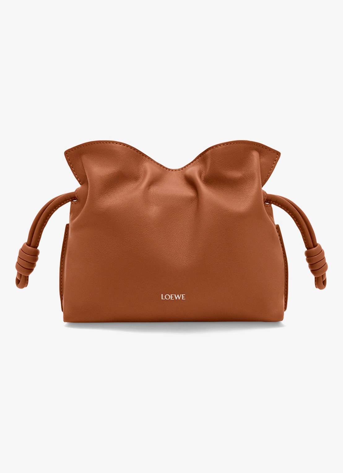 LOEWE Flamenco Mini clutch van kalfsleer - voorkant 6 bruin