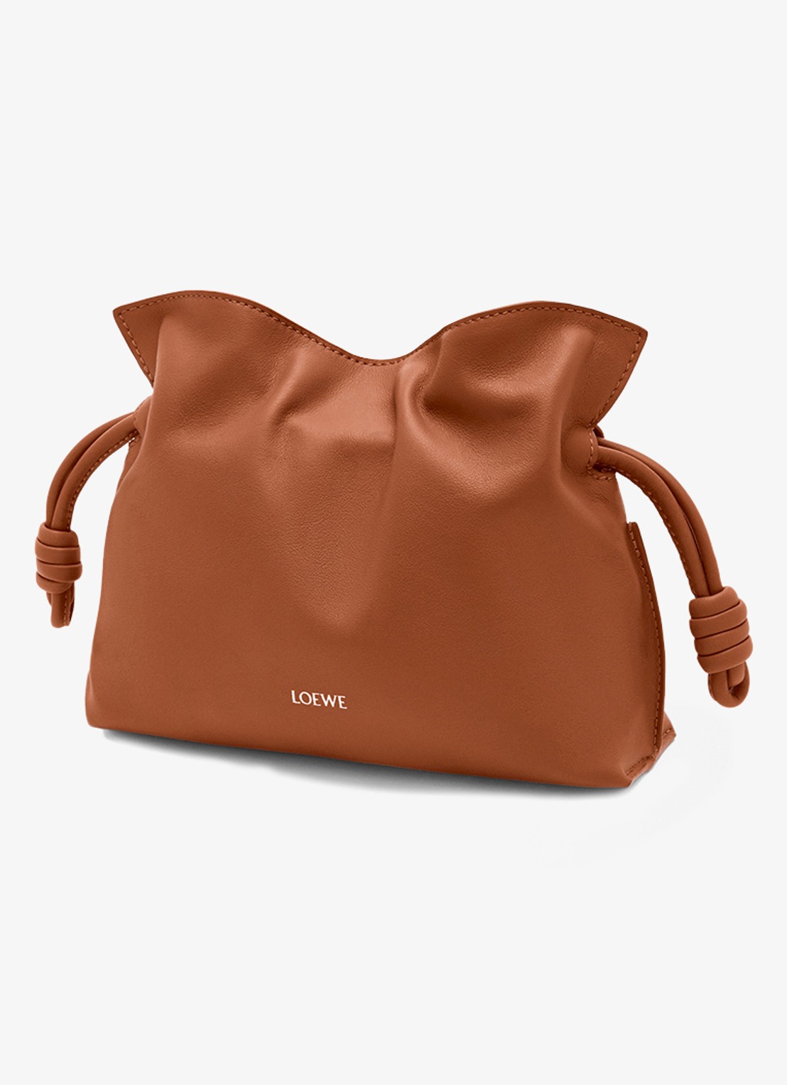 LOEWE Flamenco Mini clutch van kalfsleer - voorkant 7 bruin