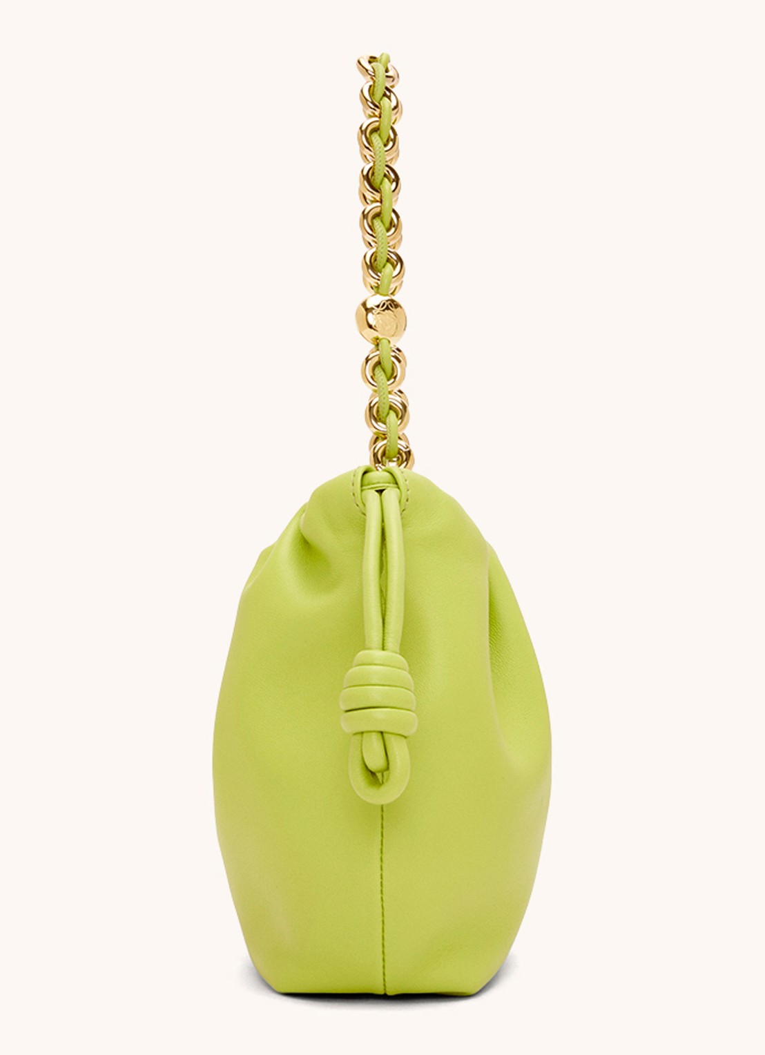LOEWE Flamenco Mini clutch van lamsleer - detail 2 lime