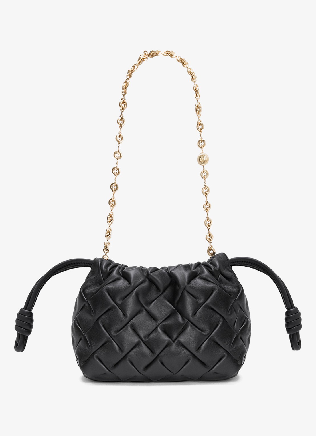 LOEWE Flamenco Mini clutch van leer - achterkant 6 zwart