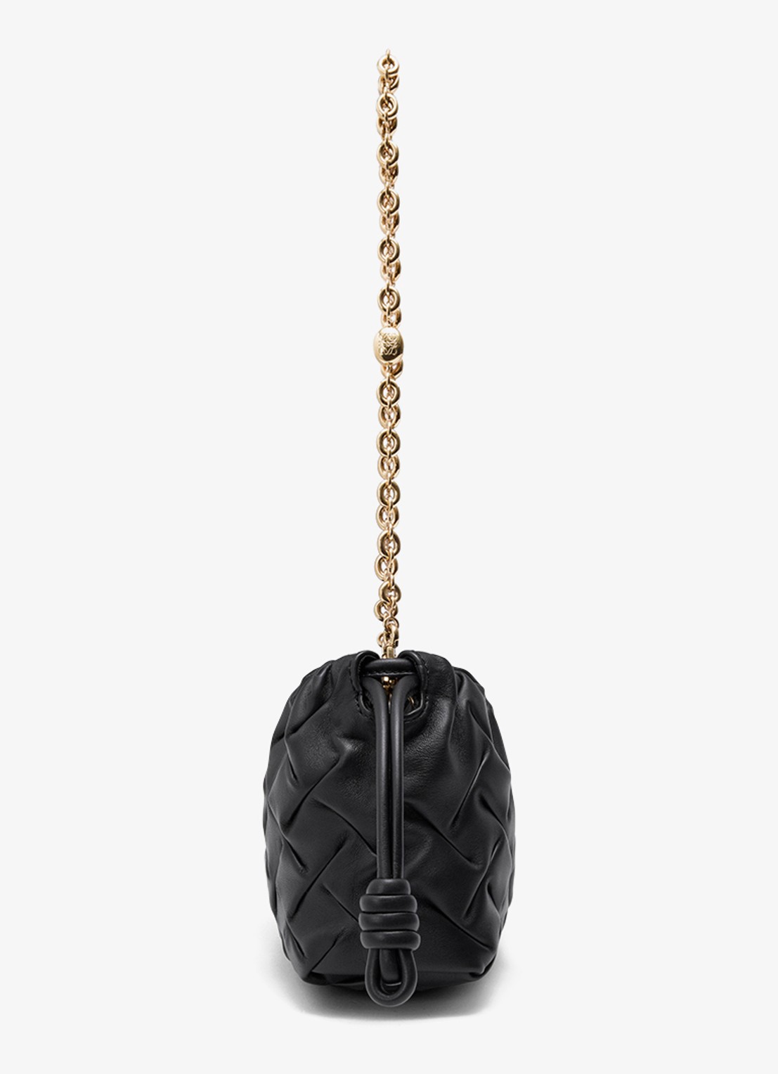 LOEWE Flamenco Mini clutch van leer - detail zwart