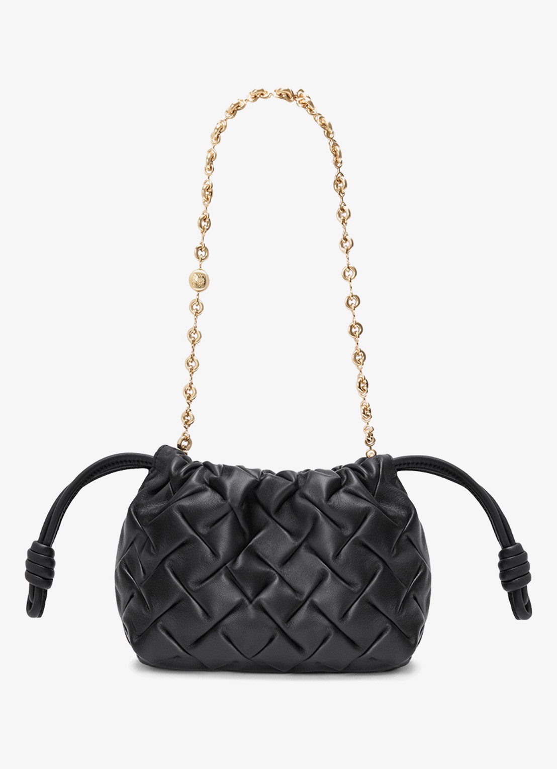 LOEWE Flamenco Mini clutch van leer - detail 2 zwart