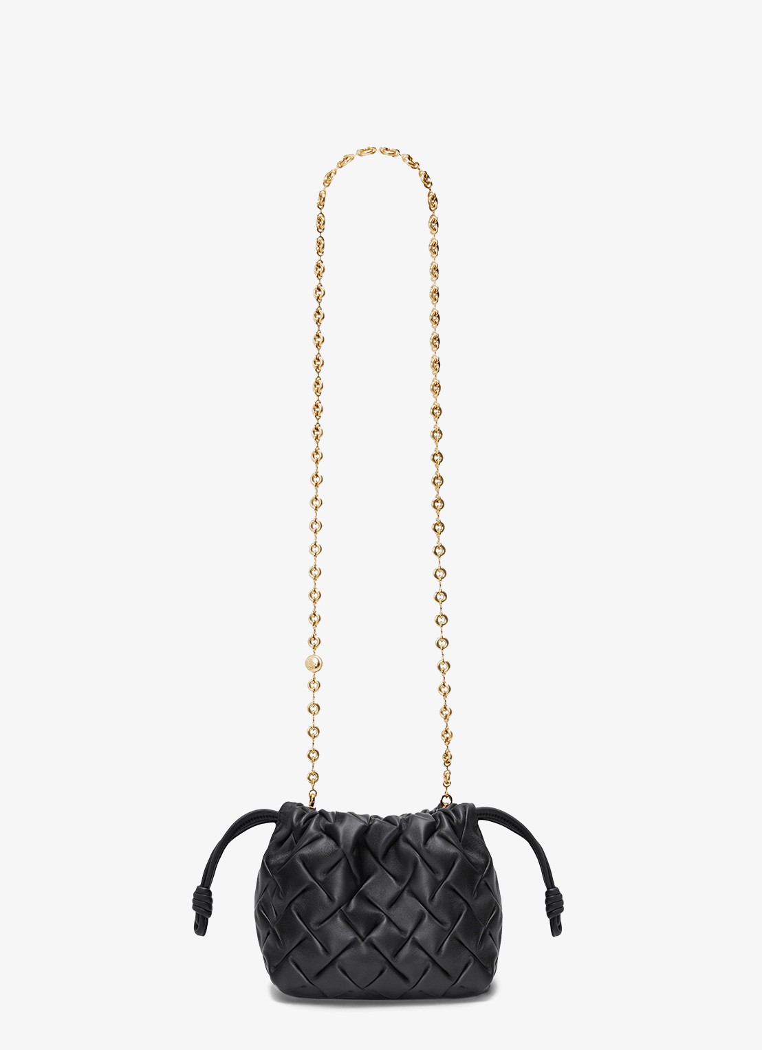 LOEWE Flamenco Mini clutch van leer - detail 3 zwart