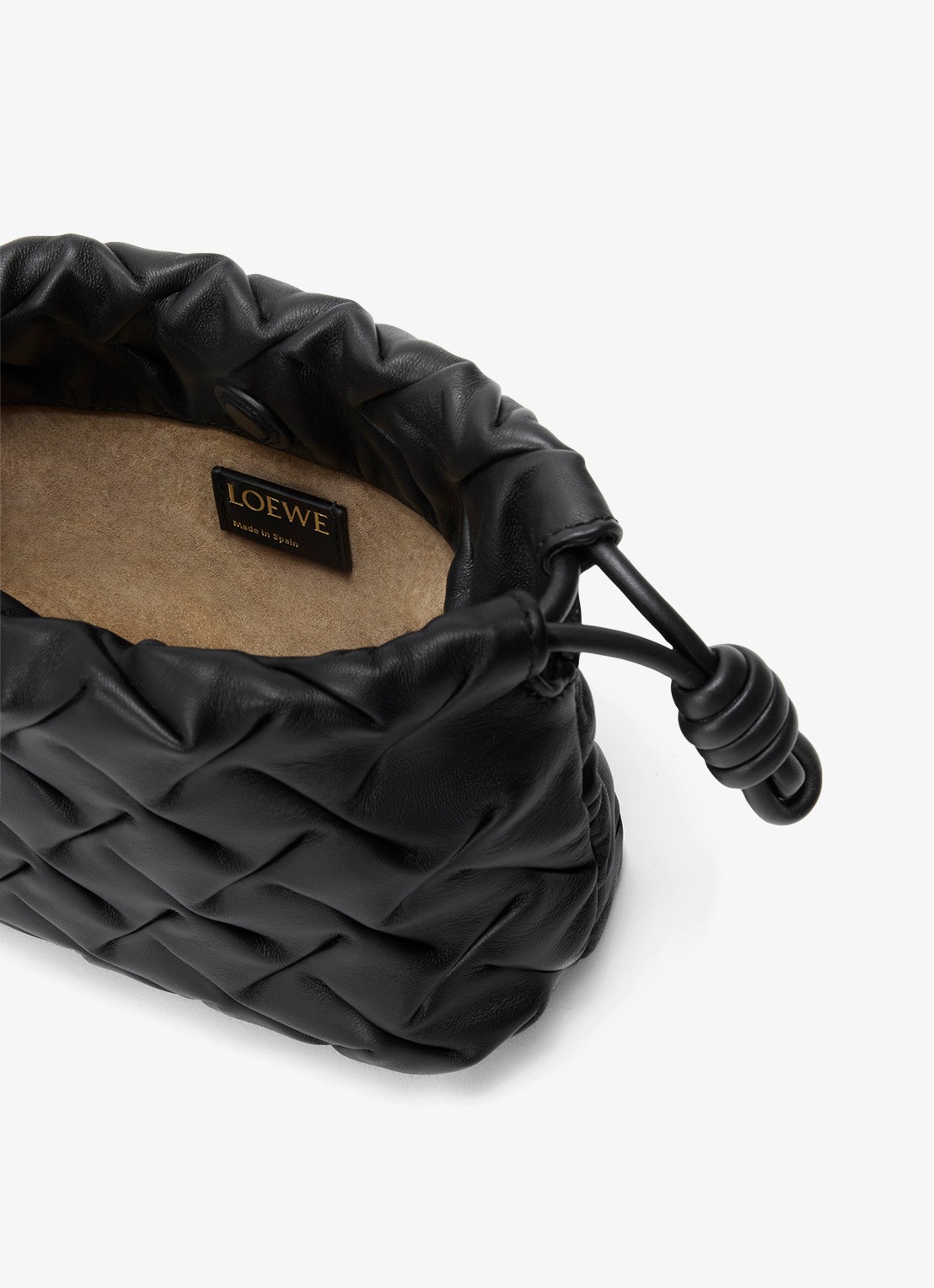 LOEWE Flamenco Mini clutch van leer - detail 4 zwart