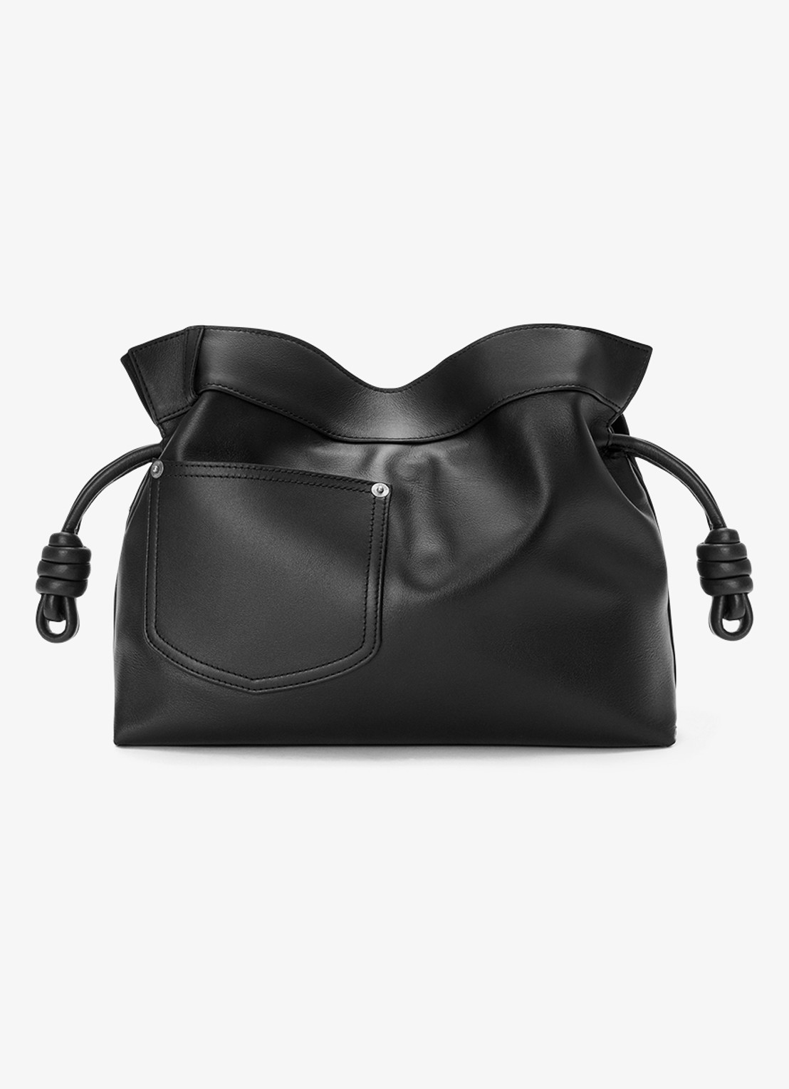 LOEWE Flamenco Panta M clutch van kalfsleer - achterkant 8 zwart