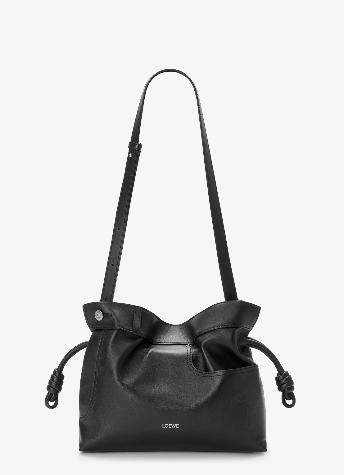 LOEWE Flamenco Panta M clutch van kalfsleer - detail 4 zwart