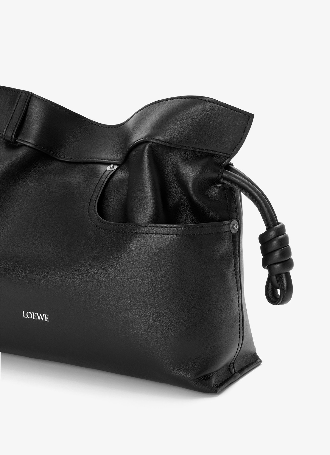 LOEWE Flamenco Panta M clutch van kalfsleer - detail 6 zwart