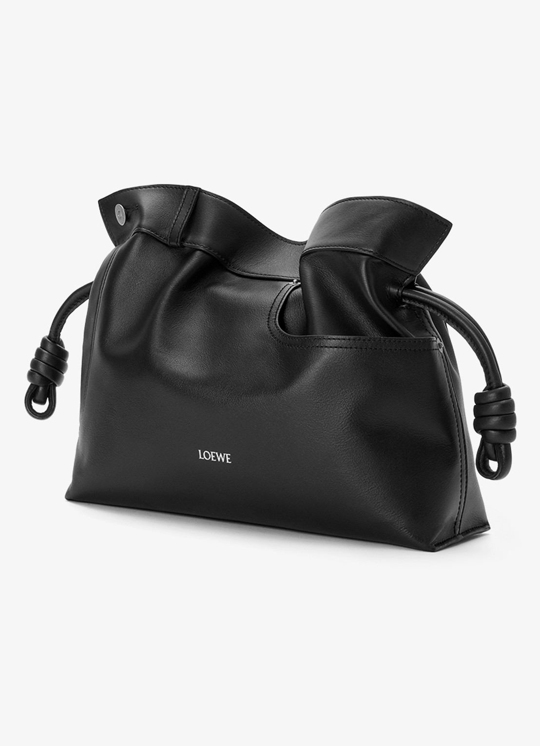 LOEWE Flamenco Panta M clutch van kalfsleer - voorkant 2 zwart