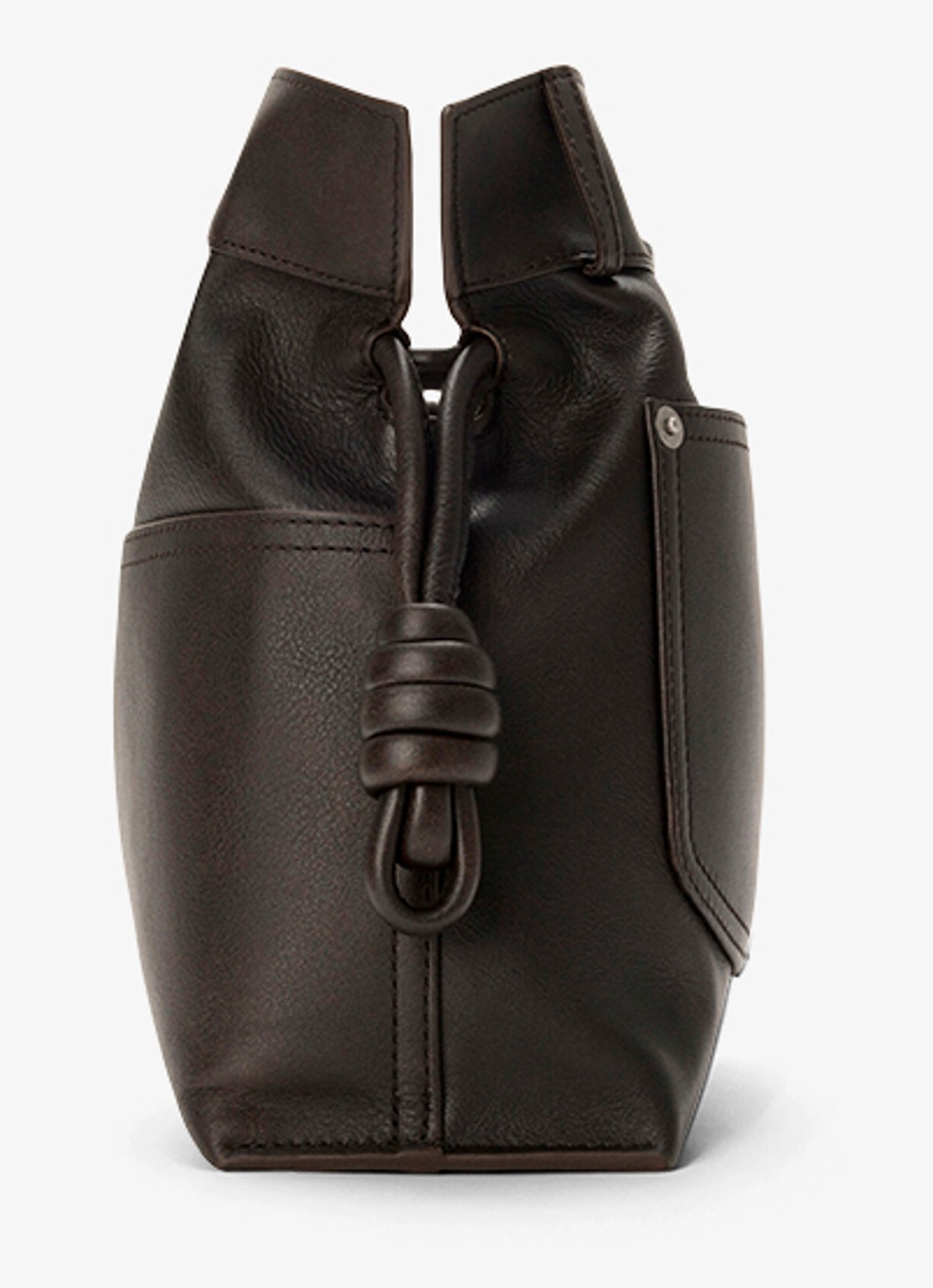 LOEWE Flamenco Panta M clutch van kalfsleer - detail 4 donkerbruin