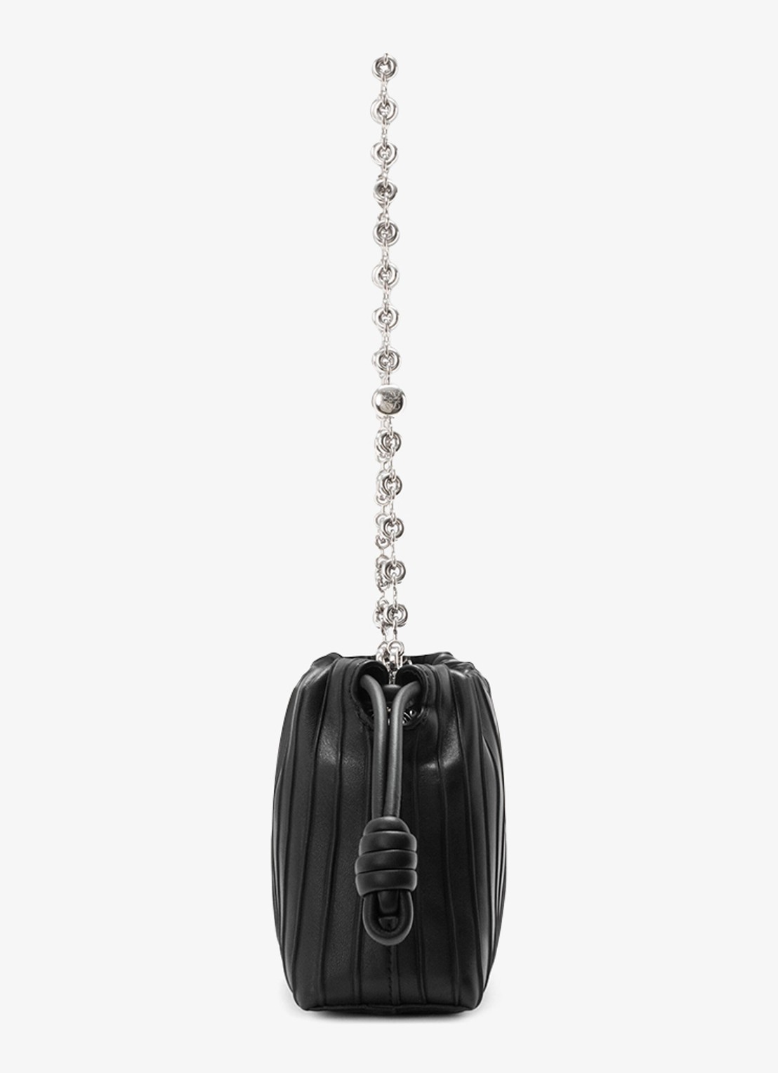 LOEWE Flamenco Pleated Mini schoudertas van kalfsleer - detail 2 zwart