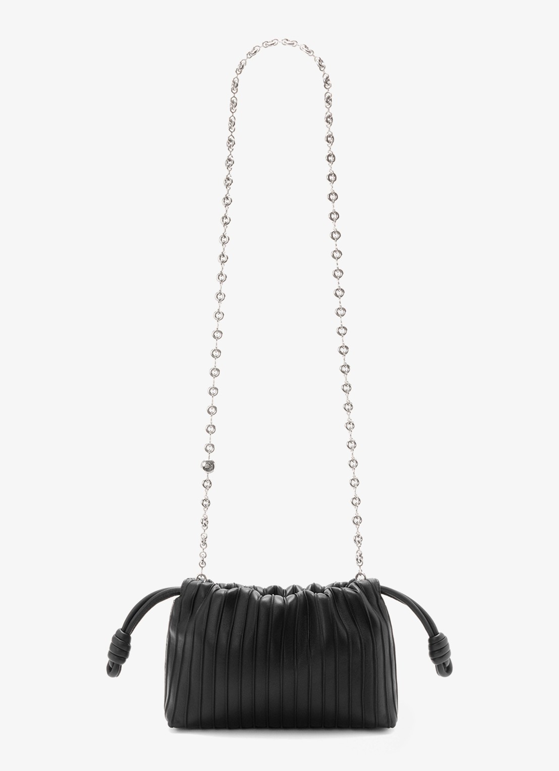 LOEWE Flamenco Pleated Mini schoudertas van kalfsleer - detail 3 zwart
