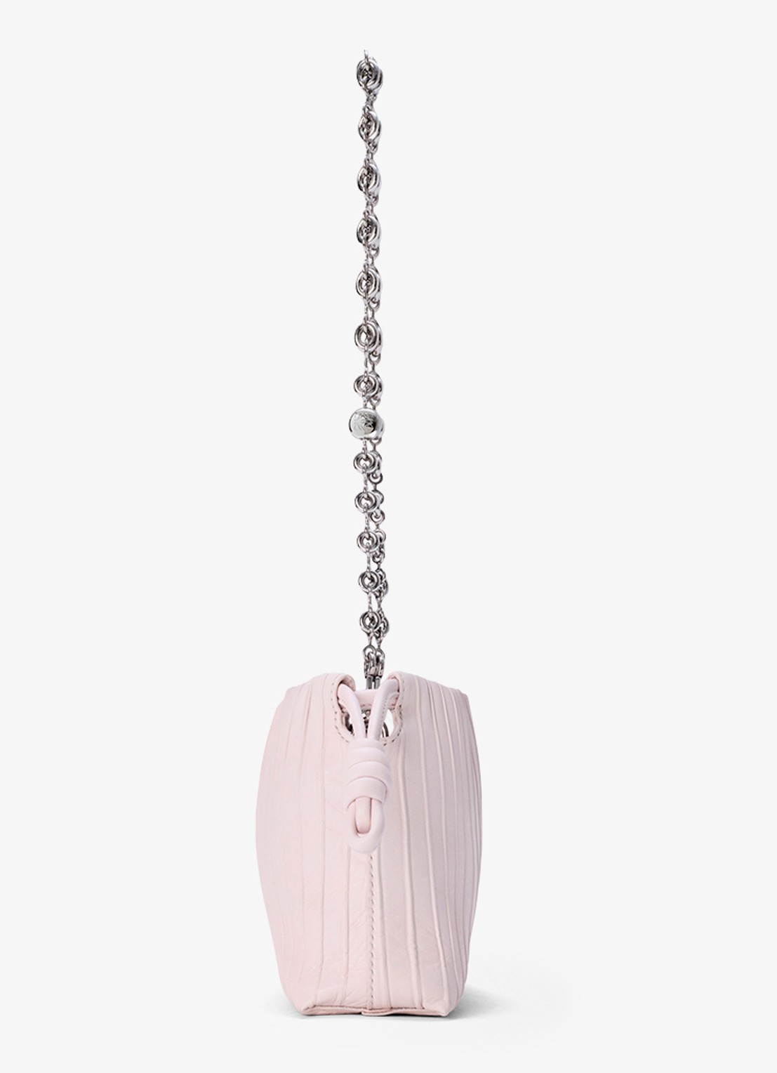 LOEWE Flamenco Pleated Mini schoudertas van kalfsleer - detail lichtroze