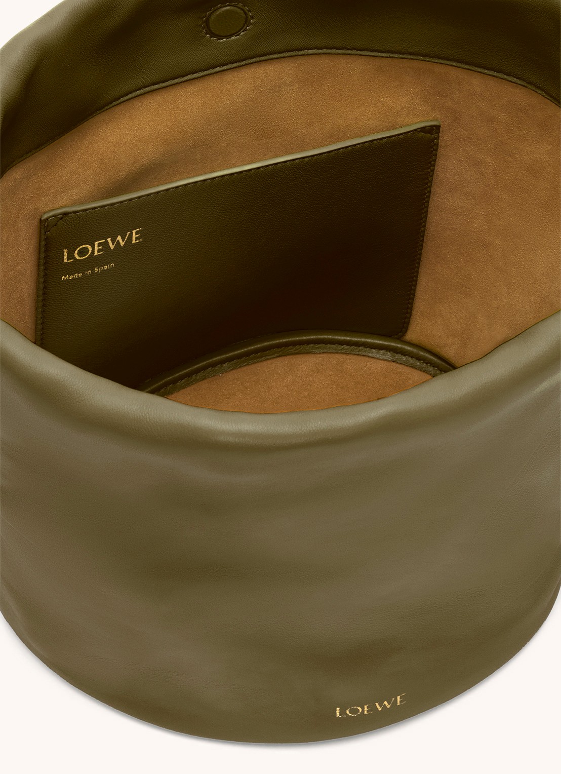 LOEWE Flamenco Purse Bucket crossbodytas van lamsleer - detail 6 bronsgroen