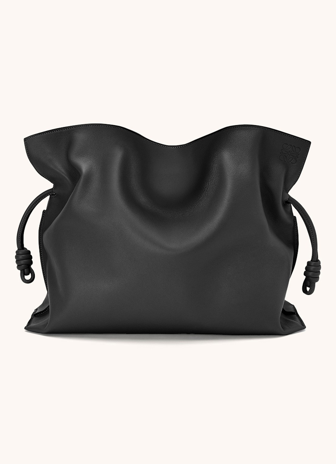 LOEWE Flamenco XL schoudertas van kalfsleer - voorkant zwart