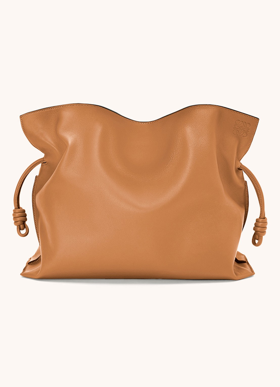 LOEWE Flamenco XL schoudertas van kalfsleer - voorkant lichtbruin
