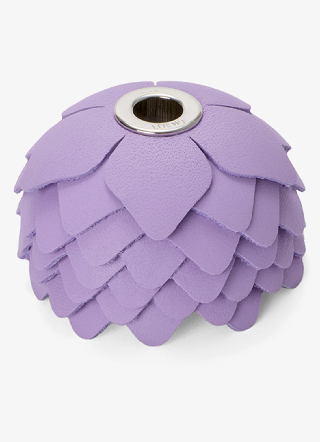 LOEWE Flower Dice tasbedel van kalfsleer - voorkant paars