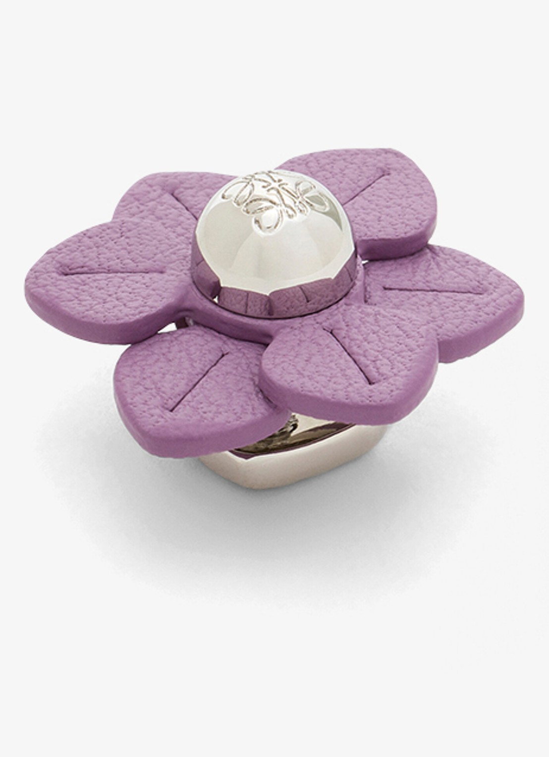 LOEWE Flower tasbedel van kalfsleer - detail paars