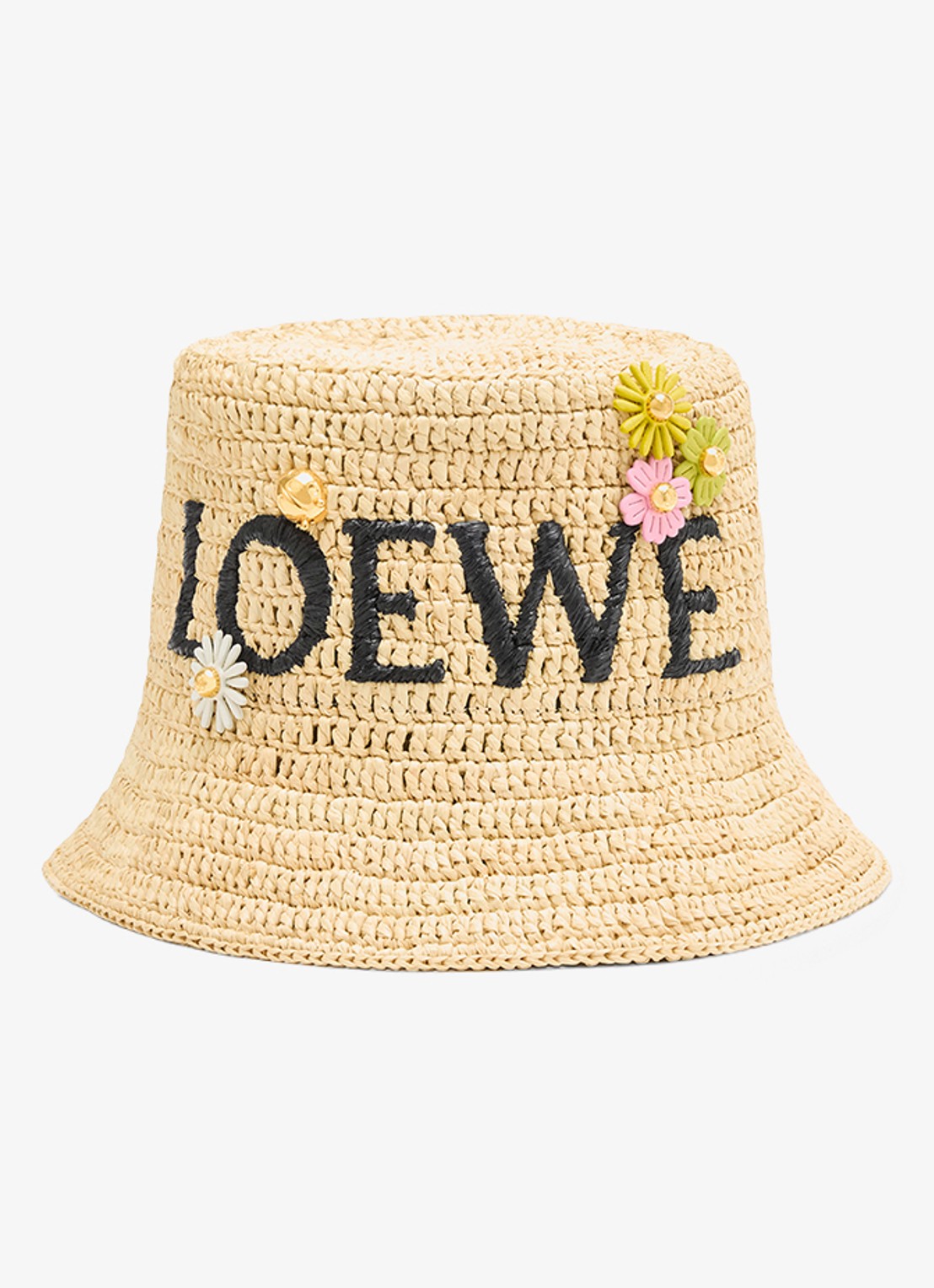 LOEWE Flower tasbedel van kalfsleer - detail 5 groen