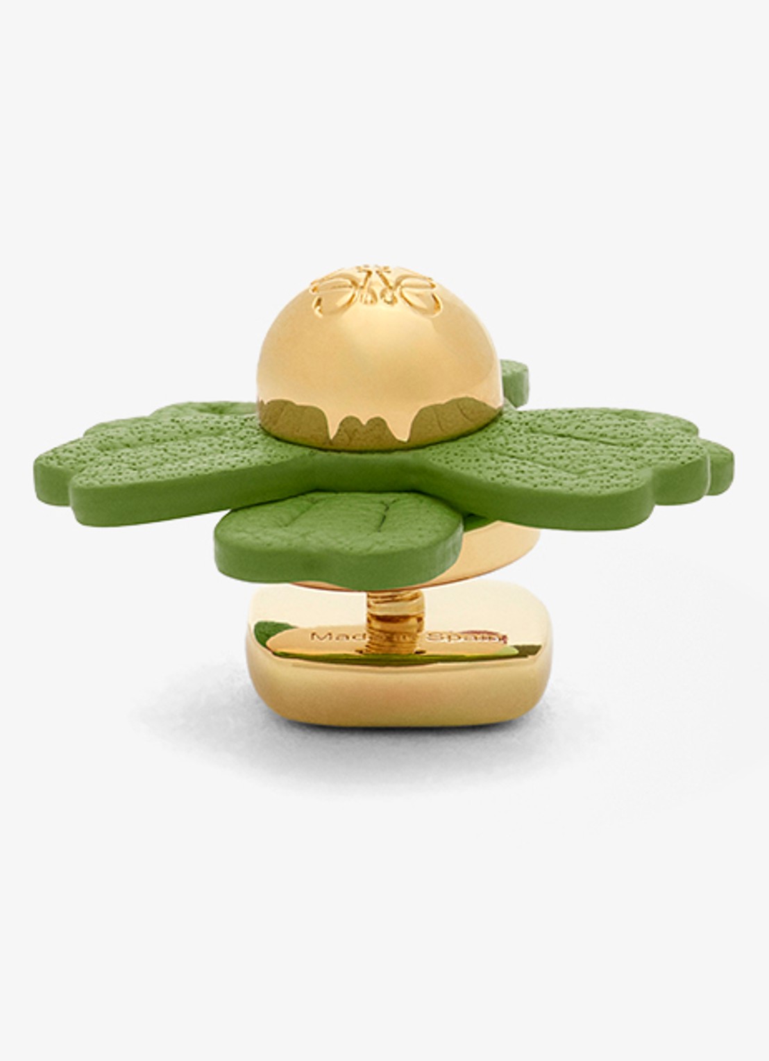 LOEWE Flower tasbedel van kalfsleer - voorkant groen