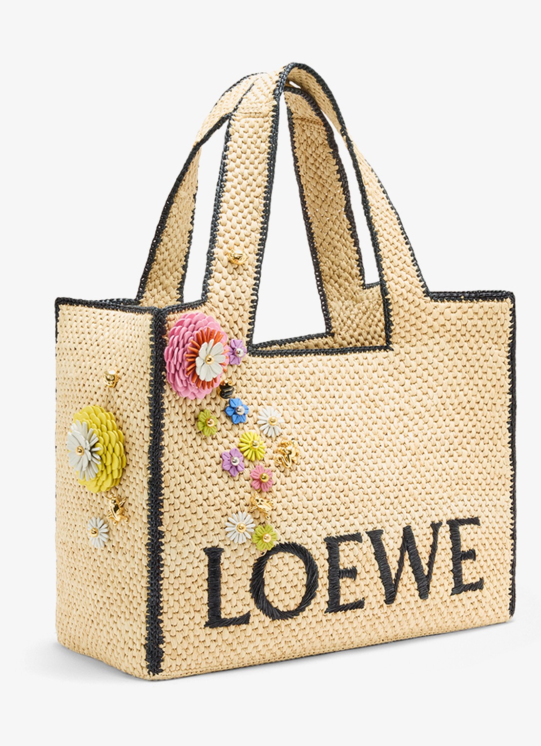 LOEWE Flower tasbedel van kalfsleer - voorkant 2 groen