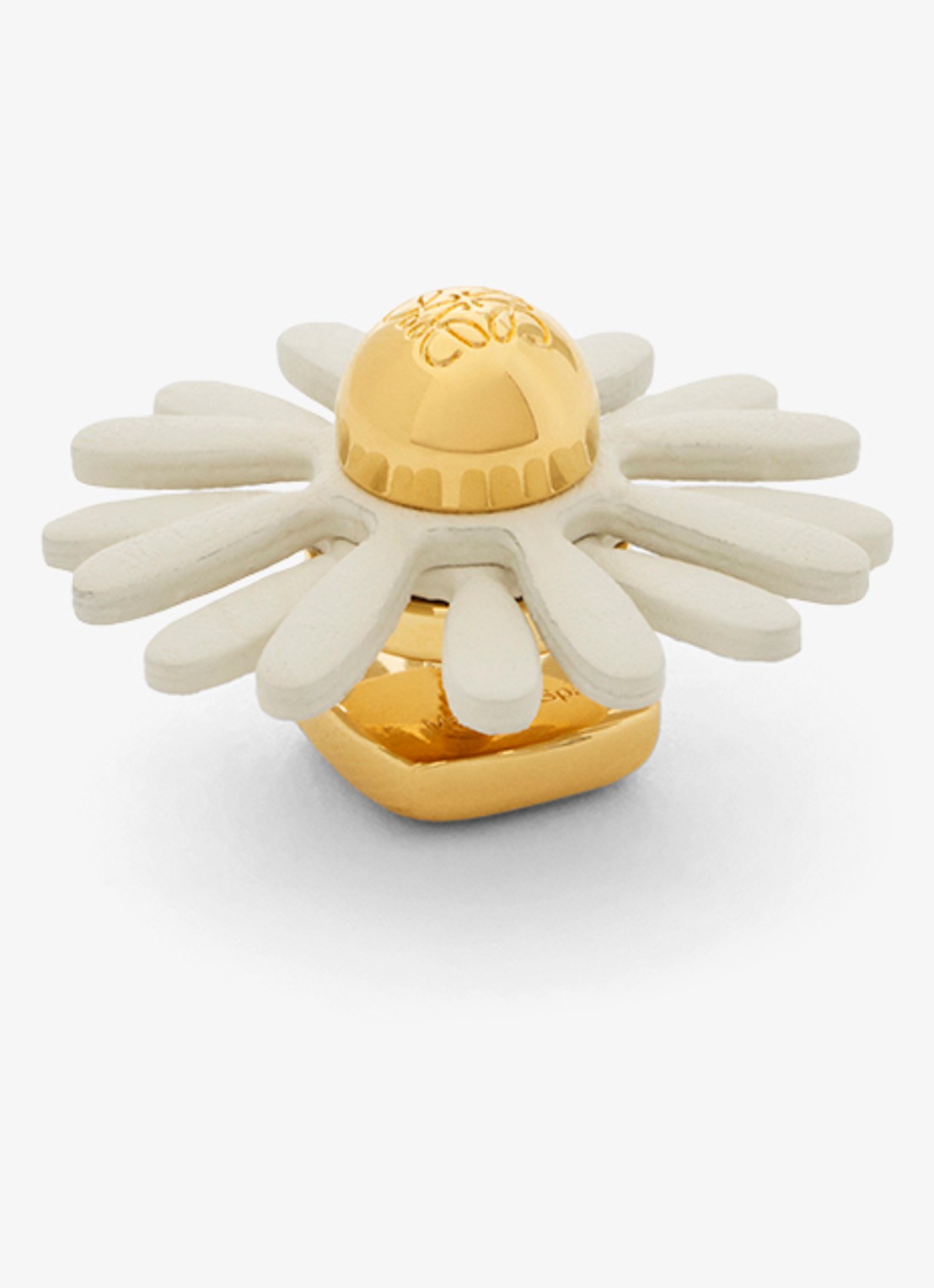 LOEWE Flower tasbedel van kalfsleer - detail 3 wit