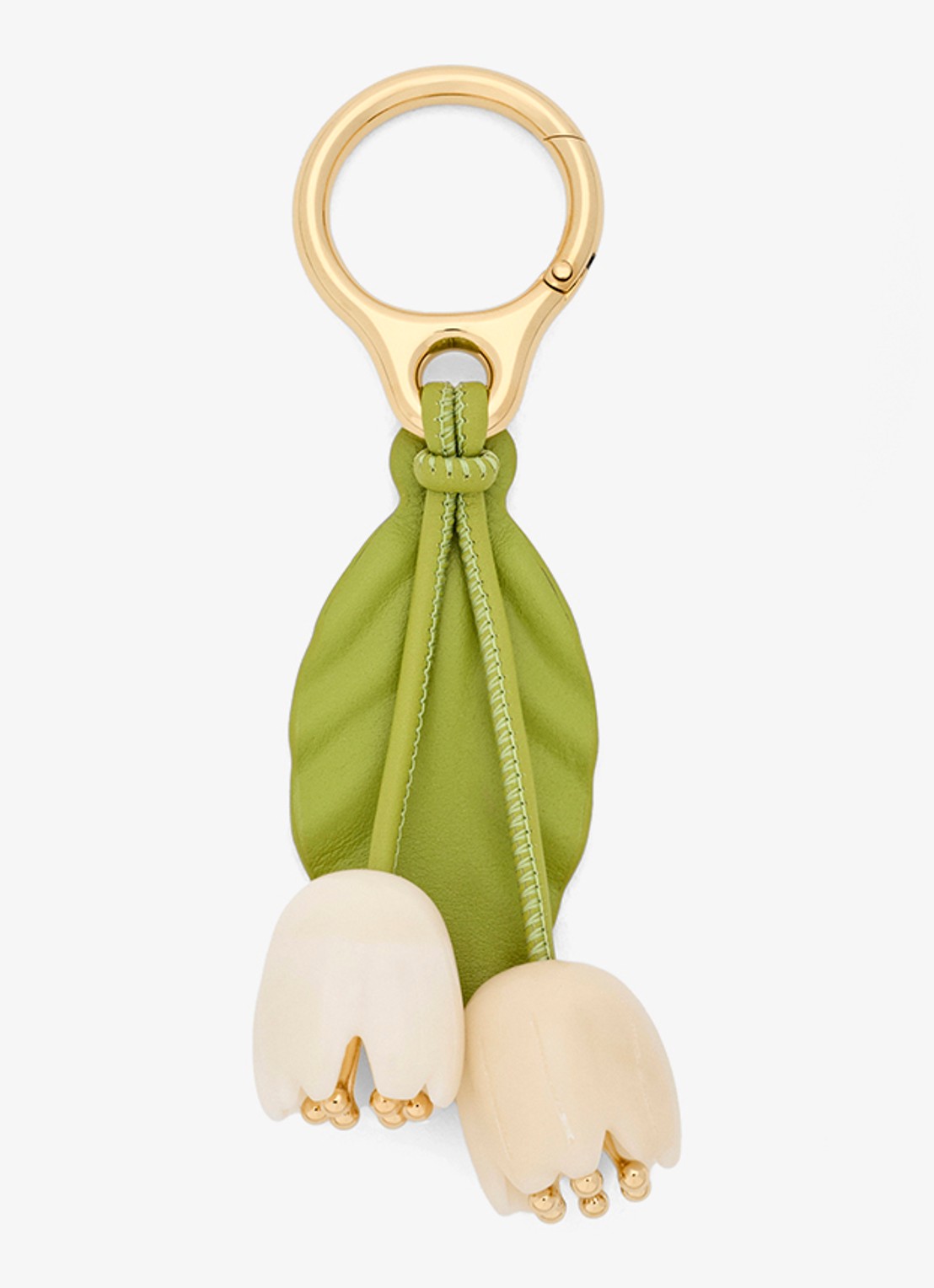 LOEWE Flower tasbedel van kalfsleer - voorkant wit